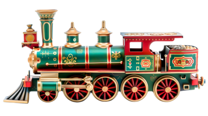 Christmas  Train, isolated on white background.