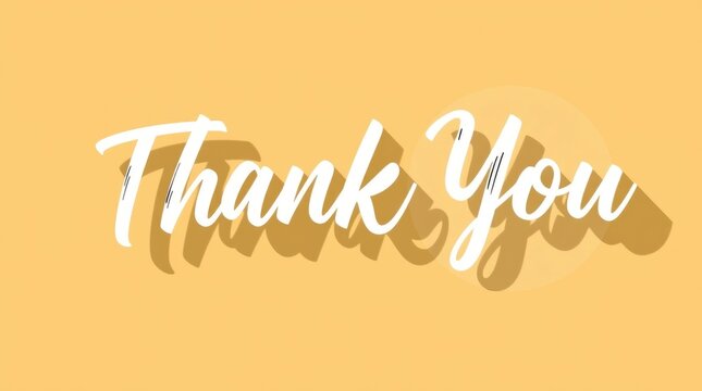 Bright yellow background enhances a stylish thank you message, ideal for events, gatherings, or as an expression of gratitude in any setting