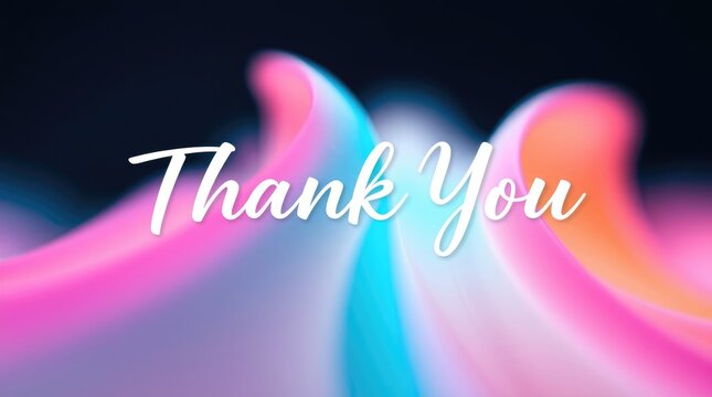 A beautiful thank you banner features soft pastel waves in vibrant colors. The elegant script delivers a heartfelt message of gratitude and appreciation for memorable occasions