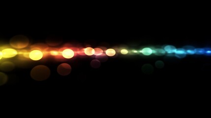 A colorful line of circles with a black background