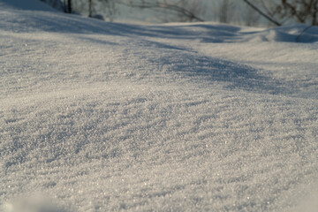 A picturesque winter scene of snow in a rural area, featuring both modern and retro elements in a serene natural setting.Christmas, Holidays, Childhood, Crystals, Ice