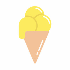 Ice Cream Vector Design, Dessert Cartoon Illustration on White Background. stock illustration