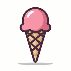 Ice cream cone with chocolate and strawberry flavors as a sweet summer dessert