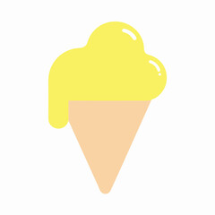 Ice Cream Vector Design, Dessert Cartoon Illustration on White Background. stock illustration