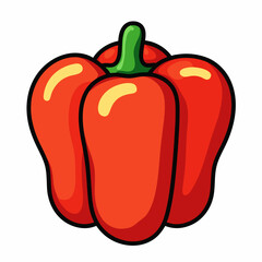 Red pepper vector art illustration
