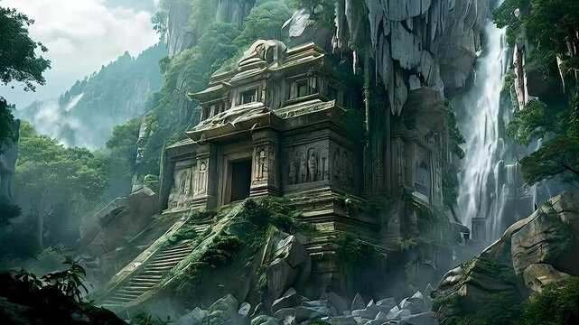 a temple in the jungle