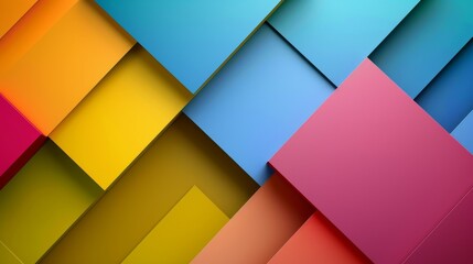 Colorful geometric composition with spheres and blocks in vibrant tones The image features a mixture of warm and cool colors in abstract forms, creating a playful atmosphere