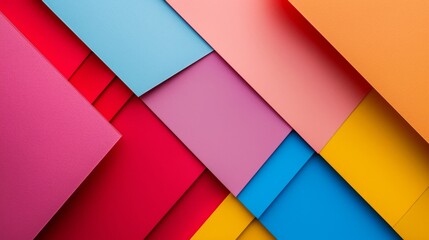 Obraz premium Colorful geometric composition with spheres and blocks in vibrant tones The image features a mixture of warm and cool colors in abstract forms, creating a playful atmosphere