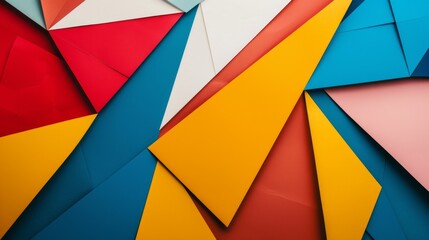 Fototapeta premium Colorful geometric composition with spheres and blocks in vibrant tones The image features a mixture of warm and cool colors in abstract forms, creating a playful atmosphere