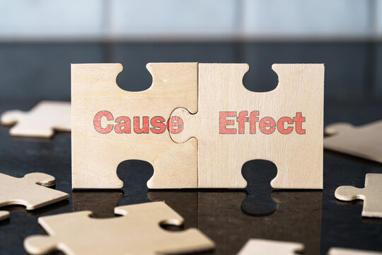 Cause and Effect Relationship, connection, Wooden Puzzle Pieces