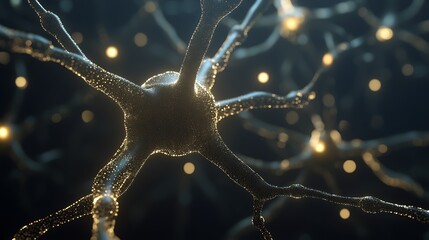 A Detailed Visualization Of A Neuron And Its Synapses