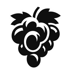 Grape Icon Food Fruits, bunches of grapes icons editable stroke, flat design style isolated on white. Flat vector grapes branch logo