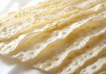 Obraz premium Close-up of Stacked Crispy Matzah Bread, Passover Texture