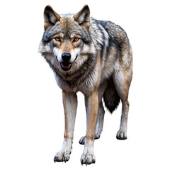 Obraz premium Full body wolf with thick fur showcasing natural beauty and detail in a wild environment