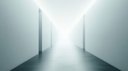 Minimalistic hallway with bright illumination.