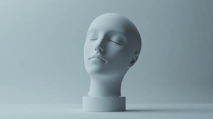 Minimalistic mannequin head in soft lighting.