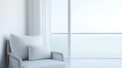 Modern chair in a bright, airy room.