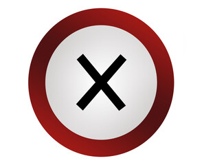 Wrong's sign. Denied's sign inside of circle.