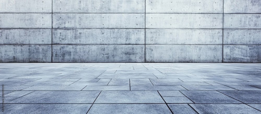 Aufkleber top view of grey concrete wall and floor with smooth surface ideal for background and texture in pre