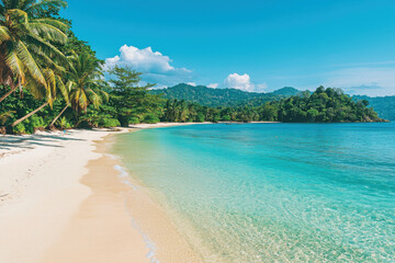 Obraz premium Tropical Beach with Clear Turquoise Waters