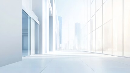 Obraz premium Modern interior space with large windows