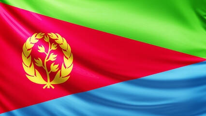 eritrea flag picture, close-up shot of eritrean nation flag, africa, animated flag background photo, 3D photo of a flag, national symbol of african country, patriotism, full screen