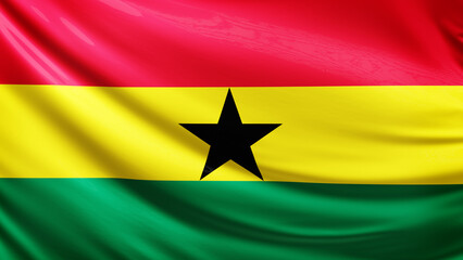 ghana flag picture, close-up shot of ghanian nation flag, africa, animated flag background photo,...