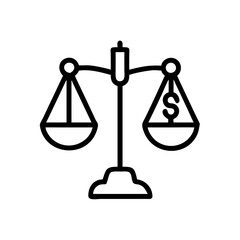 Represents balance, fairness, or financial decisions