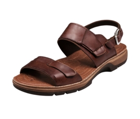 Stylish brown leather open toe sandals featuring adjustable straps perfect for summer outings and casual events