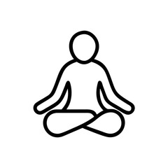 An icon of a person in lotus position representing calmness and mindfulness.