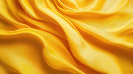 Obraz premium Yellow silk fabric background with smooth flowing texture ideal for design and textile projects