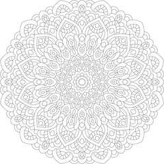 Intricate Rounded Mandala Coloring Page - Relaxing and Detailed Design for Mindful Creativity