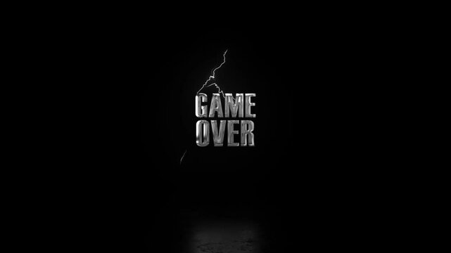 
GAME OVER TITLE WITH THUNDER STORM BACKGROUND