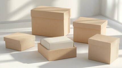 Fototapeta premium Elegant Craft Paper Jewelry Gift Boxes for Retail Display and Packaging Solutions