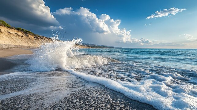 The sound of waves crashing against the shore, mirroring the ebb and flow of emotions and the healing power of nature's rhythm.