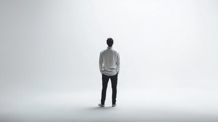 Obraz premium Person standing in solitude, contemplating life.