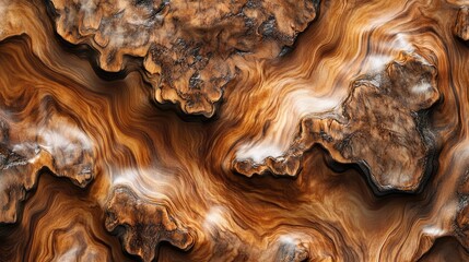 Fototapeta premium Warm Organic Swirls of Burl Wood Textures for Design and Background Use
