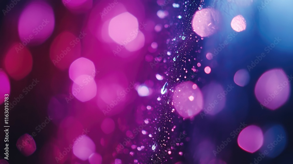 Poster raindrops on window glass creating a vibrant abstract bokeh effect with colorful light reflections i