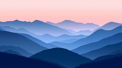 Obraz premium Serene mountain landscape at twilight.