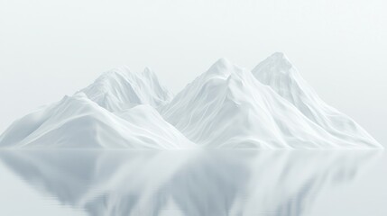 Fototapeta premium Serene snowy mountains reflecting in calm water.