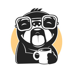 Cute vector sloth bear animal with coffee time lettering. Can be used for cards, flyers, posters, t-shirts.
