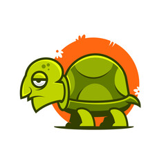 Sea turtle vector illustration. Cute sea turtle cartoon clipart, animal in flat style. Sea animals, underwater creatures, ocean animals, marine life concept. Sea turtle vector design isolated on white