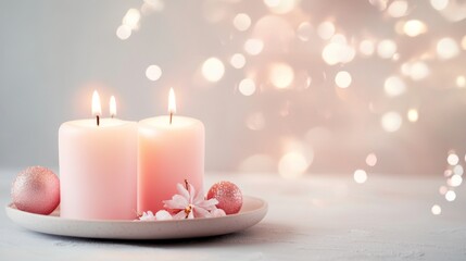 Soft candlelight creates a serene atmosphere.
