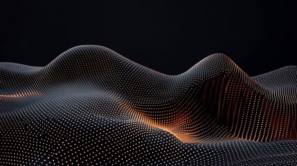 Abstract Dark Landscape Illuminated With Orange Lights