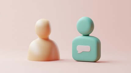 Stylized figures representing communication.