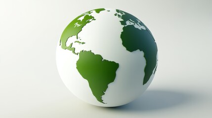 Obraz premium Stylized globe depicting a green Earth.