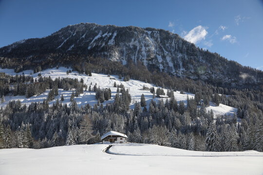 Winter hiking in Sparenmoos,Switzerland