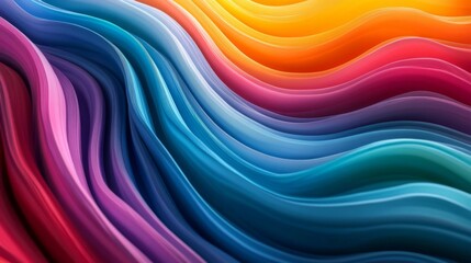 Abstract Colorful Waves Flowing Smoothly Together