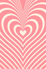 Hypnotic concentric hearts groovy background