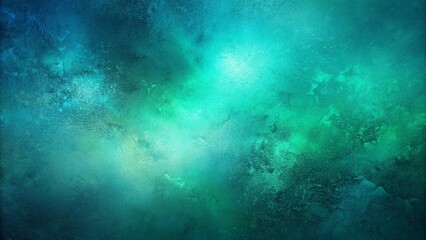 Fototapeta premium Dark green mint sea teal jade emerald turquoise light blue abstract background. Color gradient blur. Rough grunge grain noise. Brushed matte shimmer. Metallic foil.Design.Template.Empty. 